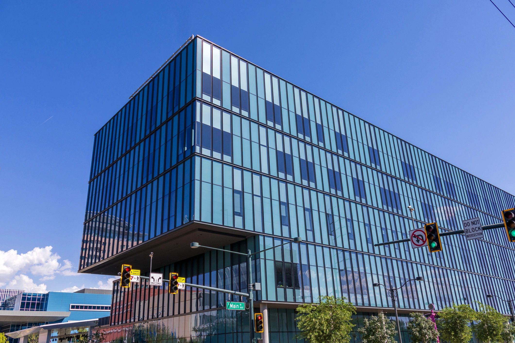 Modern civic building exterior representing commercial building envelope expertise